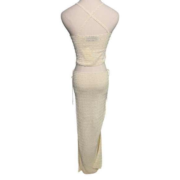 Aya Muse Veluti Embellished Crochet Maxi Dress crystal beaded 2 piece size XS - Picture 8 of 13